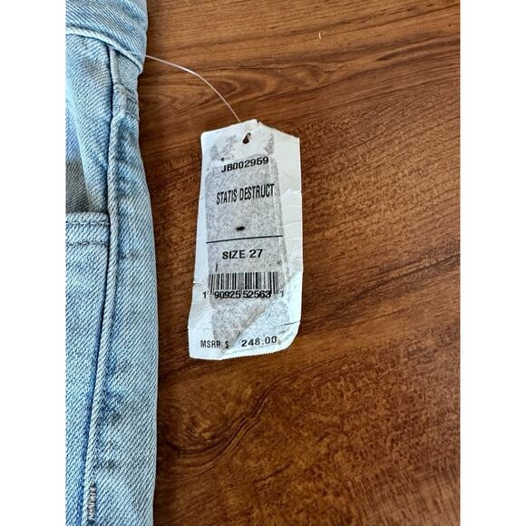 J Brand Women's Tate Boy Fit Eco Wash Jeans, Statis Destruct, Blue, Size 27 - Picture 5 of 9